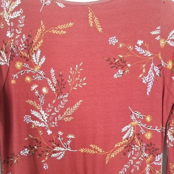 NWT Rachel Pally Lynwood Midi Dress Burgundy Garland Print Size M Stretchy - Picture 8 of 16